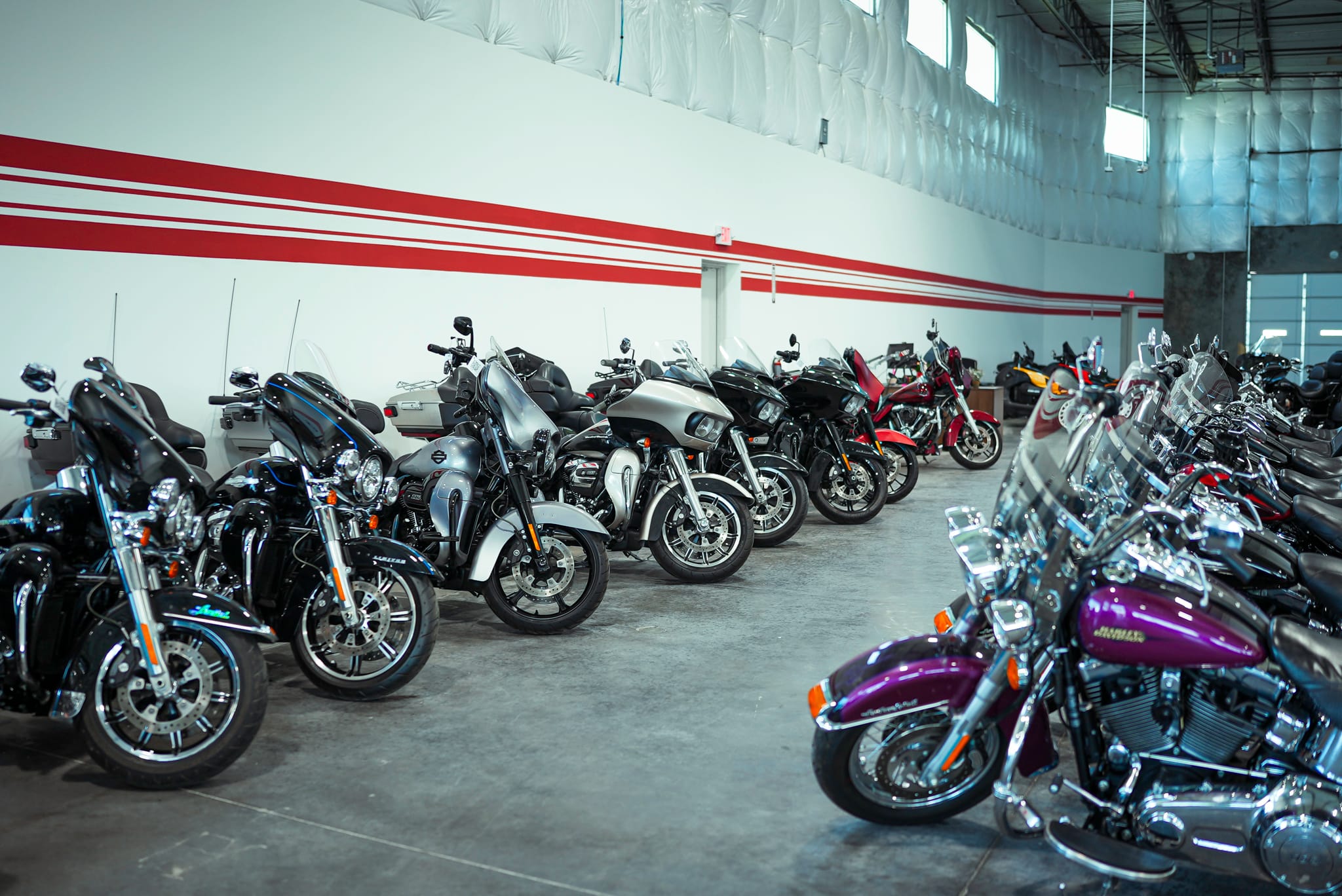 Motorcycles in showroom